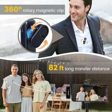 YEJATA Wireless Lavalier Microphone with Digital Battery Display