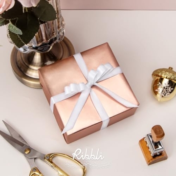 Ribbli 25 Yards Double Faced Satin Ribbon for Elegant Gifts