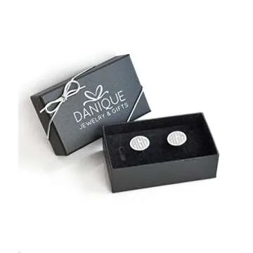 Custom Engraved Cufflinks for Men • Silver, Black, Gold Cuff Links with Initials • Personalized Monogram, Anniversary Date, Logo, Handwriting • Romantic Valentine's Day Gift for Husband [Cufflink]