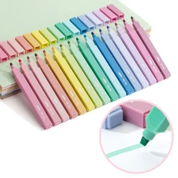 Mr. Pen Aesthetic Highlighters - 16 Pastel No Bleed Set