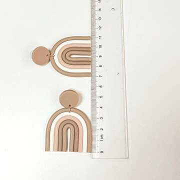 Vintage Boho Colorful Ceramic Polymer Clay Loop Stud Earrings Sweet Lovely Candy Handmade Rainbow Pendant Drop Earrings for Women Jewelry-7