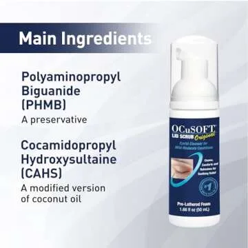 OCuSOFT Original Foaming Eyelid Cleanser - Mild Instant Foam to Remove Oil, Dust, Pollen & Makeup - 1.68 fl oz