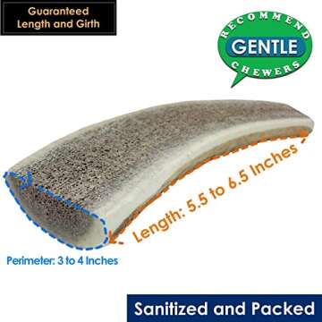 Deluxe Naturals Elk Antler Chews for Dogs | Naturally Shed USA Collected Elk Antlers | All Natural A-Grade Premium Elk Antler Dog Chews | Product of USA, 4-Pack Large Split