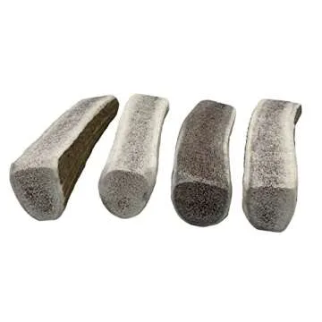 Deluxe Naturals Elk Antler Chews for Dogs | Naturally Shed USA Collected Elk Antlers | All Natural A-Grade Premium Elk Antler Dog Chews | Product of USA, 4-Pack Large Split