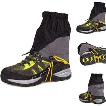 Gators for Hiking Boots and Shoes Waterproof Snow Gaiters Adjustable Ankle Leg Gaiter for Men Women Lightweight Shoe Boot Gator for Trail Running, Hiking, Hunting, Garden Work, Farm Working, Walking