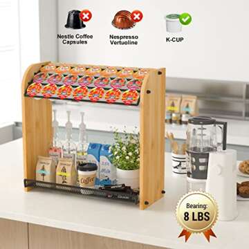 K Cup Holder Coffee Pod Organizer for Coffee Bar Accessories, K Cup Holders for Counter, Large Capacity K Cups Holder, Easy Assembly Coffee Station Organizer for Countertop (28 Coffee Pods At Least)