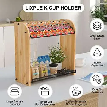 K Cup Holder Coffee Pod Organizer for Coffee Bar Accessories, K Cup Holders for Counter, Large Capacity K Cups Holder, Easy Assembly Coffee Station Organizer for Countertop (28 Coffee Pods At Least)