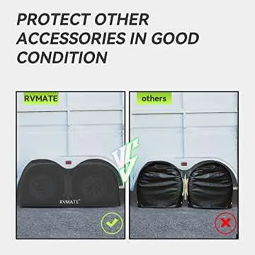 RVMATE RV Tire Covers, Dual Axle Wheel Cover (2 Pack) Fits 27"-30" Diameter Tires, Waterproof Anti-UV 600D Oxford Black Dual Tire Covers RV Accessories for RV/Truck/Trailer