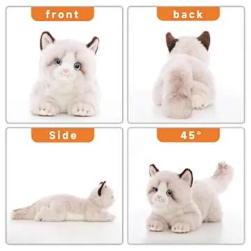 Cute 20 Inch Gray Ragdoll Cat Stuffed Animal Plush Toy