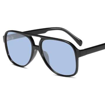 YDAOWKN Retro Aviator Sunglasses for Womens Mens Large Frame Classic 70s Vintage Sunglasses Aviators