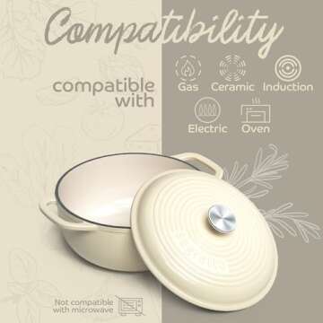 Segretto 6Qt Enameled Cast Iron Dutch Oven for Every Kitchen