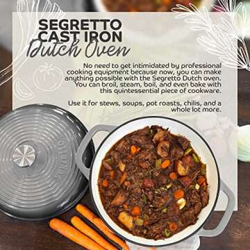 Segretto 6Qt Enameled Cast Iron Dutch Oven for Every Kitchen