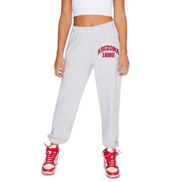 Lojobands Women's College Sweatpants Joggers (as1, Alpha, l, Regular, Regular, Arizona Wildcats - Ash Gray, Large)