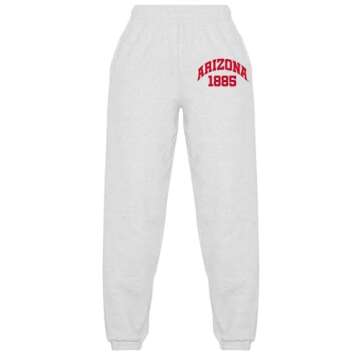 Lojobands Women's College Sweatpants Joggers (as1, Alpha, l, Regular, Regular, Arizona Wildcats - Ash Gray, Large)