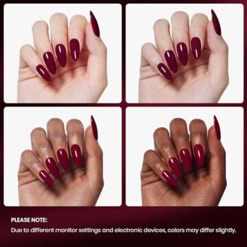 Beetles Gel Nail Polish, 1 Pcs 15ml Oxblood Red Full Maroon Red Color Soak Off Gel Polish Nail Art Manicure Salon DIY UV Lamp Cured Gel Nail Design Decoration at Home