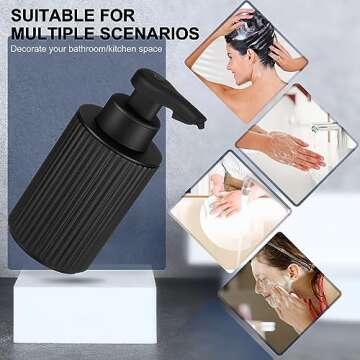 Automatic Soap Dispenser Liquid Bathroom: Rechargeable Touchless 3 Level Adjustable Auto Smart Electric Plastic Black Soap Dispenser - Kitchen - Hand Dish Lotion Couple Kids