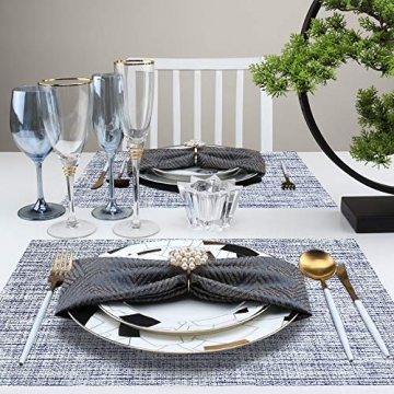 BETEAM Set of 6 Washable Vinyl Placemats for Dining