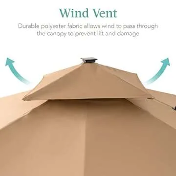 Best Choice Products 10x10ft Cantilever Umbrella with LED Lights