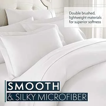 HC COLLECTION Duvet Cover - White Queen Size Duvet Cover - 3 Piece Soft Breathable Microfiber Duvet Cover Set with Zipper Closure & 2 Pillow Shams