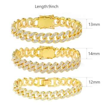 Jacruces Gold Silver Ankle Bracelets for Women Cuban Link Anklets Plus Size Ankle Bracelet Layered Link Anklet Set Rhinestone Bling Anklets Gold Silver Jewelry for Women Gift Set