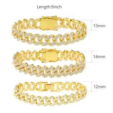 Jacruces Gold Silver Ankle Bracelets for Women Cuban Link Anklets Plus Size Ankle Bracelet Layered Link Anklet Set Rhinestone Bling Anklets Gold Silver Jewelry for Women Gift Set