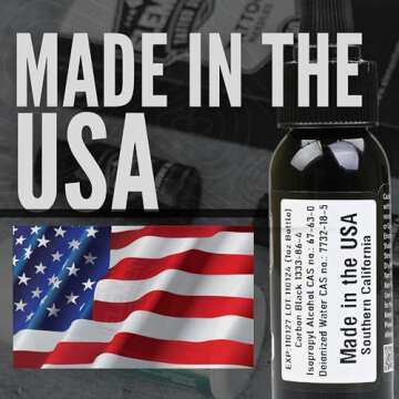 Element Tattoo Supply - Black Tattoo Ink Lining Outline Shading Mixing Ink Blending Solid Tattooing Ink Permanent for Human Skin Professional Vegan Tattoo Ink 1oz Bottle