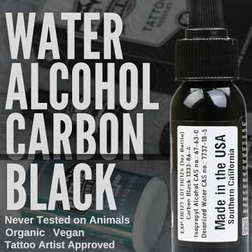 Element Tattoo Supply - Black Tattoo Ink Lining Outline Shading Mixing Ink Blending Solid Tattooing Ink Permanent for Human Skin Professional Vegan Tattoo Ink 1oz Bottle