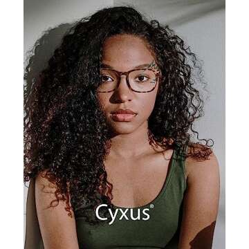 Cyxus Leopard Blue Light Glasses for Woman Reduce Eye Strain UV Protection for Computer Screen 8082T...