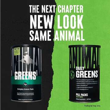 Animal Daily Greens Pill Packs - Kale, Wheat Grass, Alfalfa & More - Convenient Prebiotic and Probio...