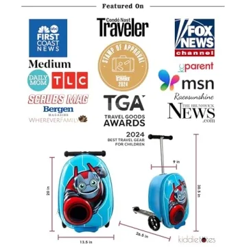KIDDIETOTES Kids Suitcase Scooter - Fun Travel Companion