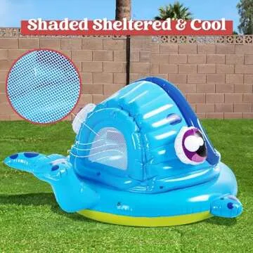 JOYIN Inflatable Shade Kiddie Pool,Whale Baby Pool Tent, Infant Swimming Pool for Kids （54" x 56" x 28"）,Blow Up Toddler Pool for Swim Party Toys Summer Water Beach Fun