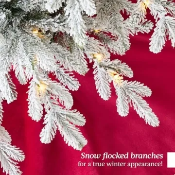 Lighted 6ft Flocked Christmas Tree with LED Options