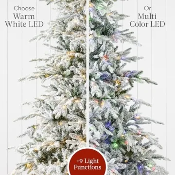 Lighted 6ft Flocked Christmas Tree with LED Options