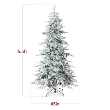 Lighted 6ft Flocked Christmas Tree with LED Options