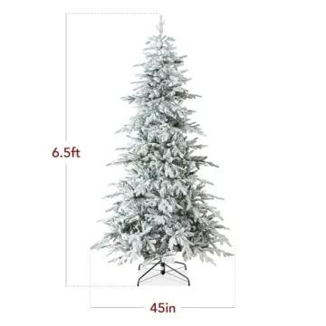Lighted 6ft Flocked Christmas Tree with LED Options