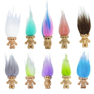Mini PVC Vintage Trolls Lucky Doll Mini Action Figures 1.2" Cake Toppers Chromatic Adorable Cute Lit...