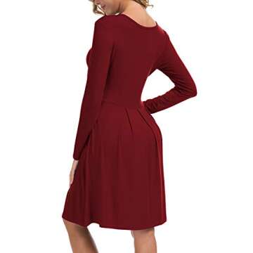 LILBETTER Women's Casual Midi Dress in Wine Red Color