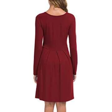 LILBETTER Women's Casual Midi Dress in Wine Red Color