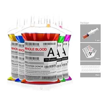 WYNK 20 Pack Halloween Decorations Blood Bag for Drink, 11.5 FL Oz Reusable Cups Containers, Live Bl...