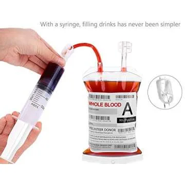 WYNK Blood Bag Drink Containers for Fun Theme Parties