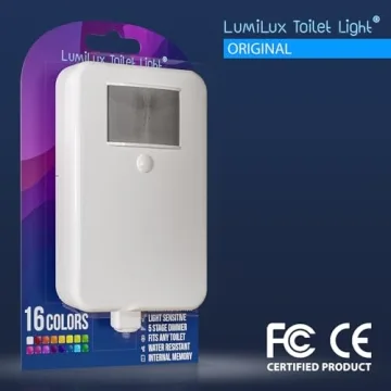 LumiLux Toilet Light with Motion Detection Sensor - 16-Color LED Bathroom Toilet Bowl Light (White)
