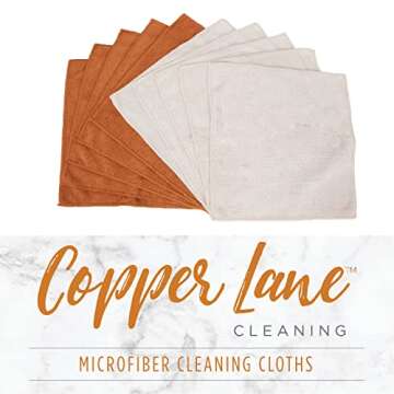 Copper Lane Microfiber Cleaning Cloths for Streak-Free Shine