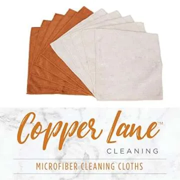 Copper Lane Microfiber Cleaning Cloths for Streak-Free Shine