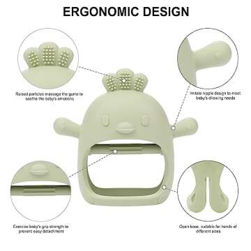 AIXMEET Silicone Baby Teething Toys, Chick Baby Teether Toy for 3+ Months, Baby Chew Toys for Suckin...