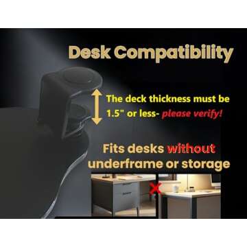 MAX SMART Clamp on Mouse Platform, Clip on Mouse Pad, Rotating 360, Easy Slide Out Tray, Suitable Up...