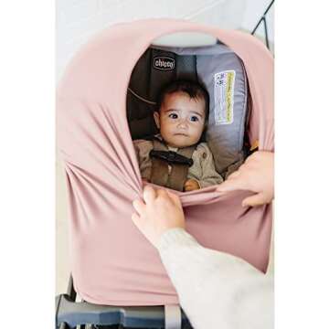 Konssy Baby Car Seat Covers- Multi-use Carseat Canopy for Babies, Stretchy Infant Carseat Cover Boy,...