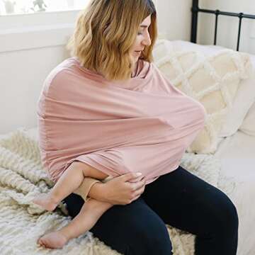 Konssy Baby Car Seat Covers- Multi-use Carseat Canopy for Babies, Stretchy Infant Carseat Cover Boy, Shower Gifts for Unisex Boys and Girls