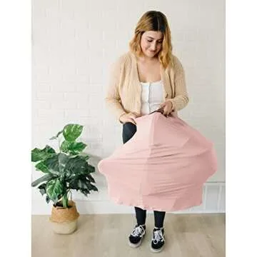 Konssy Baby Car Seat Covers- Multi-use Carseat Canopy for Babies, Stretchy Infant Carseat Cover Boy, Shower Gifts for Unisex Boys and Girls