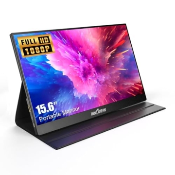 InnoView Portable Monitor, 15.6 Inch FHD 1080P Standard HDMI USB C Second External Monitor for Laptop, Desktop, MacBook, Phones, Tablet, PS5/4, Xbox, Switch, Built-in Speaker with Protective Case