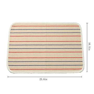 JE JOUE Montessori Materials Children Playing Mat Pure Cotton Working Rug for Toddlers (23.6"×16.5 ", Stripe)